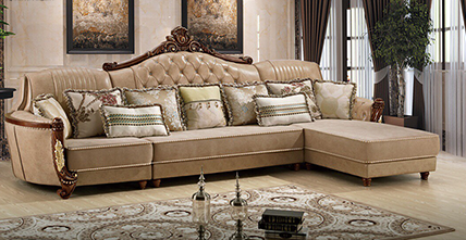 Classic sofa with wood carving H-1690