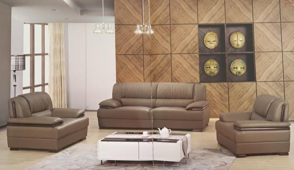 Imported Exposed Cow Leather Sofa 9112
