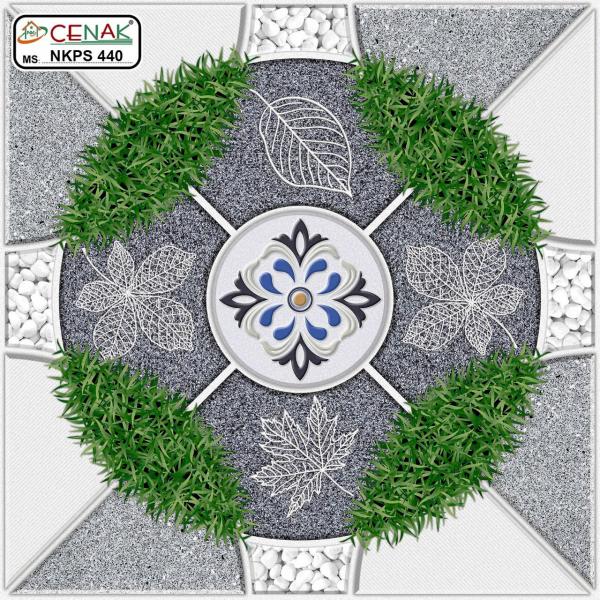 Gạch Sàn Nước (40x40) NK PS440 Cỏ Hình Tròn (6V)